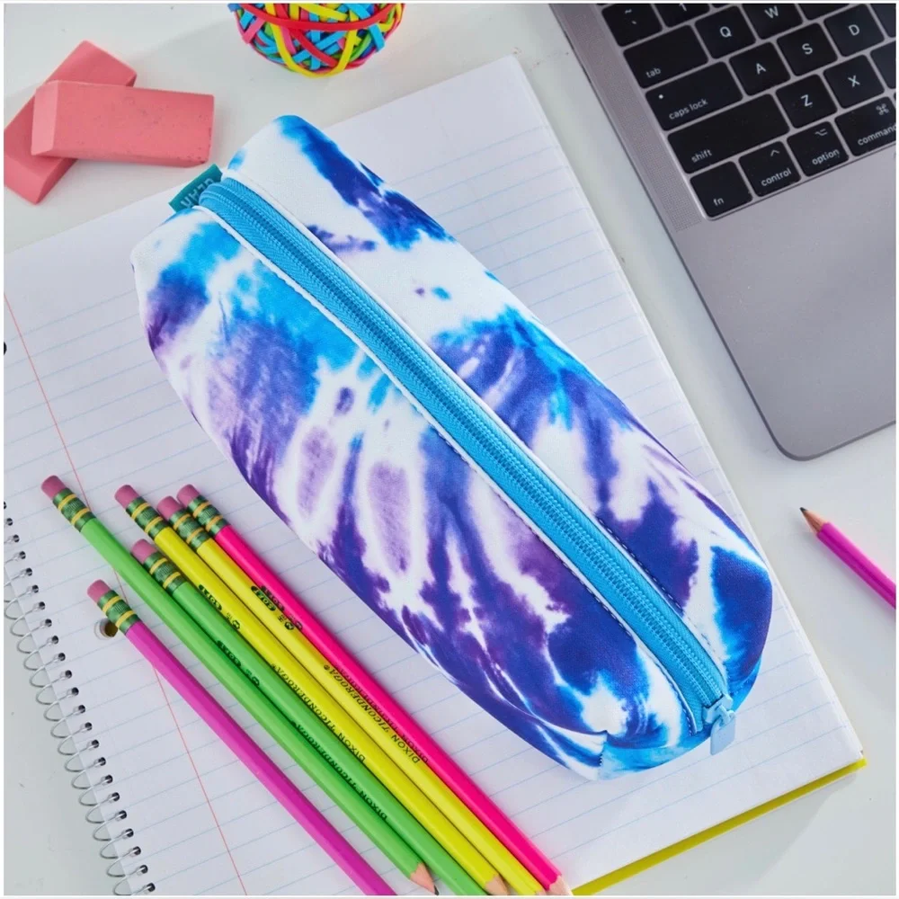 Pen+Gear Tie-Dye Pencil Pouch, Blue & Purple